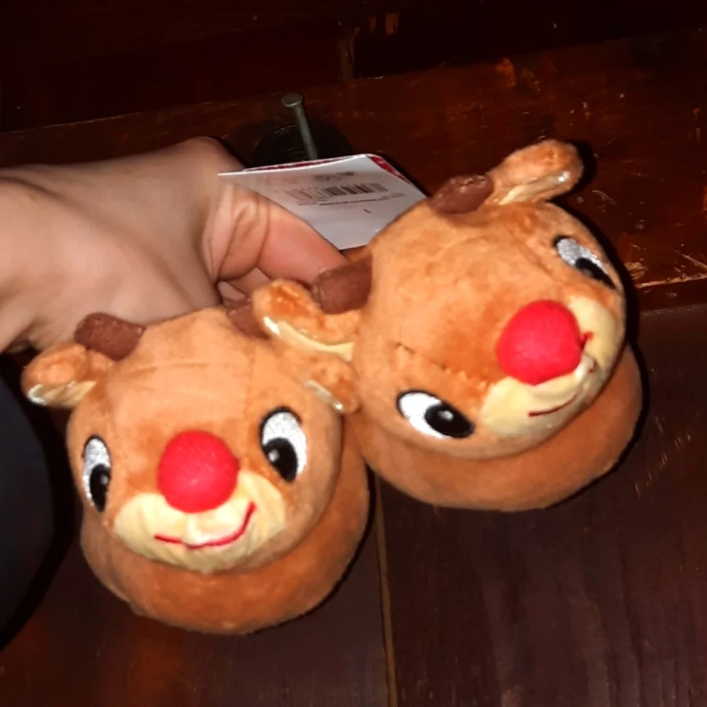 🍀3/15 Rudolph Christmas Slippers - Picture 1 of 5